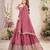 PASTEL PINK SEQUINS & THREAD EMBROIDERED GEORGETTE DESIGNER WEDDING PARTY WEAR FESTIVAL SEMI STITCHED LEHENGA