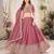 PASTEL PINK SEQUINS & THREAD EMBROIDERED GEORGETTE DESIGNER WEDDING PARTY WEAR FESTIVAL SEMI STITCHED LEHENGA