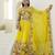 MESMERIZINGYELLOW THREAD & SEQUINS EMBROIDEREY ORGANZA  DESIGNER WEDDING PARTY WEAR FESTIVAL SEMI STITCHED LEHENGA