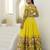 MESMERIZINGYELLOW THREAD & SEQUINS EMBROIDEREY ORGANZA  DESIGNER WEDDING PARTY WEAR FESTIVAL SEMI STITCHED LEHENGA