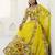 MESMERIZINGYELLOW THREAD & SEQUINS EMBROIDEREY ORGANZA  DESIGNER WEDDING PARTY WEAR FESTIVAL SEMI STITCHED LEHENGA