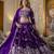 PURPLE SEQUINS THREAD EMBROIDERED GEORGETTE SEMI STITCHED LEHENGA