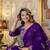 PURPLE SEQUINS THREAD EMBROIDERED GEORGETTE SEMI STITCHED LEHENGA