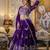 PURPLE SEQUINS THREAD EMBROIDERED GEORGETTE SEMI STITCHED LEHENGA