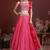 ENCHATING PINK DIGITAL PRINT AND EMBROIDERY WITH SAVROSKI CHINNON SILK FESTIVAL PARTY DESIGNER SEMI STITCHED LEHENGA