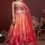 ORANGE DIGITAL PRINT AND EMBROIDERY WITH SAVROSKI & REAL MIRROR ORGANZA SILK FESTIVAL DESIGNER SEMI STITCHED LEHENGA