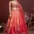 orange DIGITAL PRINT MIRROR EMBROIDERY ORGANZA SILK SEMI STITCHED LEHENGA