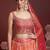 ORANGE DIGITAL PRINT AND EMBROIDERY WITH SAVROSKI & REAL MIRROR ORGANZA SILK FESTIVAL DESIGNER SEMI STITCHED LEHENGA