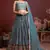 SKY BLUE DIGITAL PRINT MIRROR EMBROIDERY CHINNON SILK LEHENGA CHOLI
