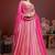 MARVELOUS PINK DIGITAL POSITION PRINT AND EMBROIDERY WITH REAL MIRROR CHINNON SILK FESTIVAL PARTY DESIGNER LEHENGA CHOLI