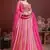PINK DIGITAL PRINT MIRROR EMBROIDERY  CHINNON SILK LEHENGA CHOLI