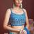 PHENOMENAL SKY BLUE DIGITAL POSITION PRINT AND EMBROIDERY WITH REAL MIRROR CHINNON SILK FESTIVAL DESIGNER LEHENGA CHOLI