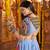 SKY BLUE VISCOSE COTTON THREAD EMBROIDERED MIRROR WORK STITCHED lehenga choli