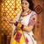 WHITE VISCOSE COTTON THREAD EMBROIDERED MIRROR WORK STITCHED lehenga choli