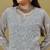 Hand Embroidered Grey Georgette Lucknow Chikankari Women Kurta With Slip