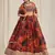 ORANGE ZARI SEQUINS EMBROIDEREY FLORAL PRINTED ORGANZA LEHENGA CHOLI