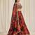 ORANGE ZARI SEQUINS EMBROIDEREY FLORAL PRINTED ORGANZA LEHENGA CHOLI