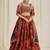 ORANGE ZARI SEQUINS EMBROIDEREY FLORAL PRINTED ORGANZA LEHENGA CHOLI