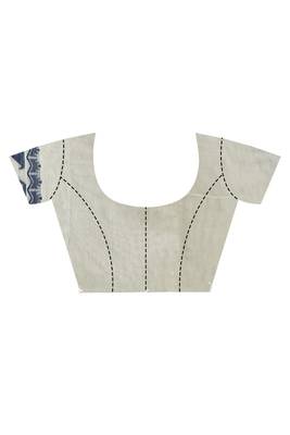 grey cotton dhakai jamdani handloom saree with blouse 2