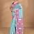 blue Cotton Dhakai Jamdani Handloom Saree With Blouse