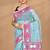 blue Cotton Dhakai Jamdani Handloom Saree With Blouse