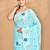 blue Cotton Dhakai Jamdani Handloom Saree With Blouse