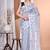 grey Cotton Dhakai Jamdani Handloom Saree With Blouse