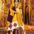 MUSTARD YELLOW  VISCOSE COTTON THREAD EMBROIDERED MIRROR WORK STITCHED lehenga choli