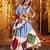 SKY BLUE VISCOSE COTTON THREAD EMBROIDERED MIRROR WORK STITCHED lehenga choli