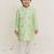 Green printed cotton kurta pyjama