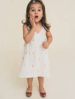 White plain cotton dress 1