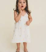 White plain cotton dress