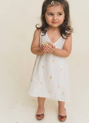 White plain cotton dress 2