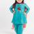 Teal plain cotton kurta set
