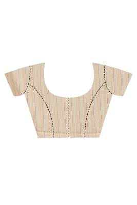 brown Cotton Dhakai Jamdani Handloom Saree With Blouse 4