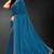 Teal blue sequin embroidered work two tone silk saree sari
