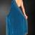Teal blue sequin embroidered work two tone silk saree sari