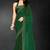 Dark green sequin embroidered work two tone silk saree sari