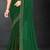 Dark green sequin embroidered work two tone silk saree sari