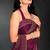Purple sequin embroidered work two tone silk saree sari