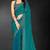 Sea green sequin embroidered work two tone silk saree sari