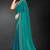 Sea green sequin embroidered work two tone silk saree sari