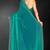 Sea green sequin embroidered work two tone silk saree sari