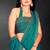 Sea green sequin embroidered work two tone silk saree sari