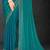 Sea green sequin embroidered work two tone silk saree sari