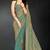 Green sequin embroidered work two tone silk saree sari