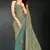 Green sequin embroidered work two tone silk saree sari