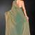 Green sequin embroidered work two tone silk saree sari