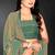 Green sequin embroidered work two tone silk saree sari