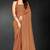 Brown sequin embroidered work two tone silk saree sari